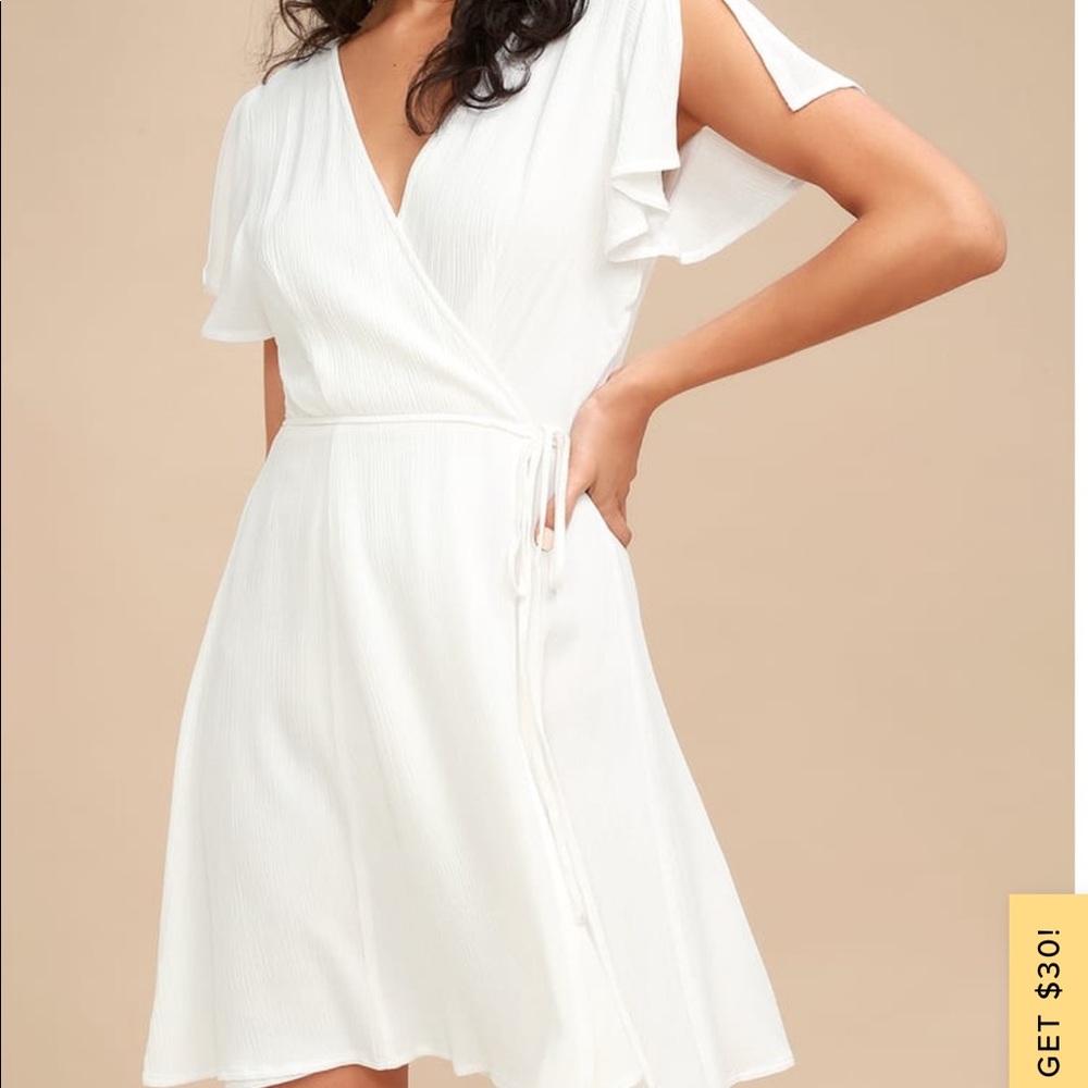 Lulu’s Harbor White Wrap Dress
